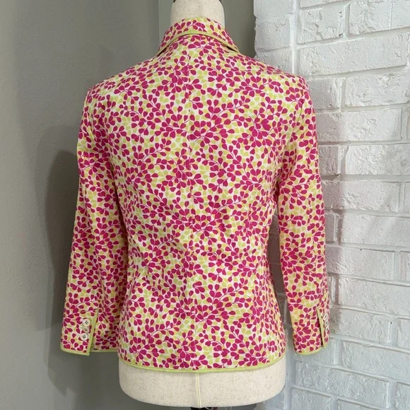 J. Crew Pink and Yellow Printed Blazer - Picture 3 of 4